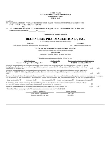 Thumbnail Regeneron Pharmaceuticals Quarterly Report 2025-q3
