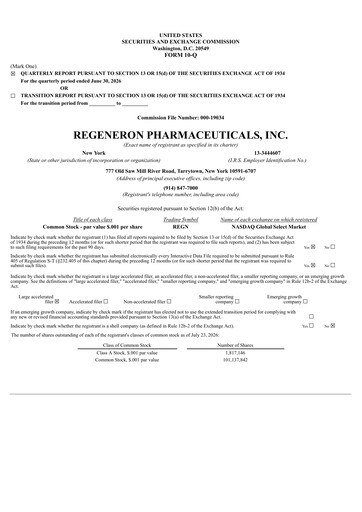 Thumbnail Regeneron Pharmaceuticals Quarterly Report 2026-q2