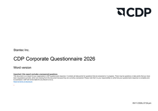 Thumbnail Stantec ESG Report 2025