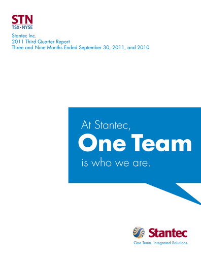 Miniature Stantec Rapport trimestriel 2011-q3