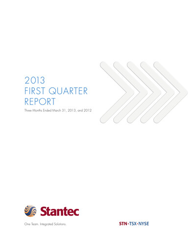 Miniature Stantec Rapport trimestriel 2013-q1