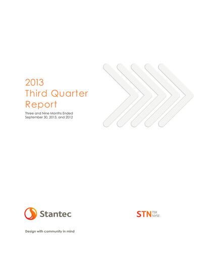 Miniature Stantec Rapport trimestriel 2013-q3