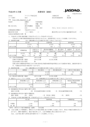 Thumbnail Imagineer Financial Statement fy2006