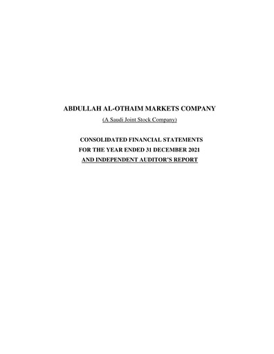 Thumbnail Abdullah Al-Othaim Markets Company Financial Statement 2021