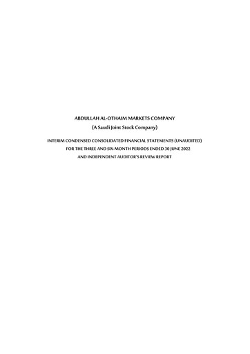 Thumbnail Abdullah Al-Othaim Markets Company Financial Statement 2022-h1