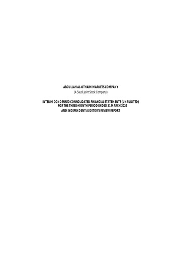 Miniature Abdullah Al-Othaim Markets Company Rapport trimestriel 2024-q1