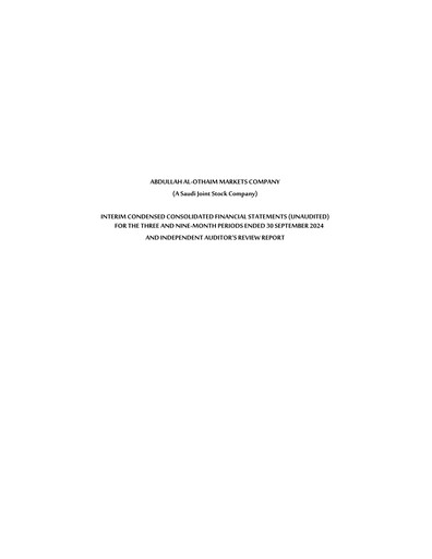 Miniature Abdullah Al-Othaim Markets Company Rapport trimestriel 2024-q3