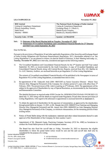 Thumbnail Lumax Industries Quarterly Report 2023-q2