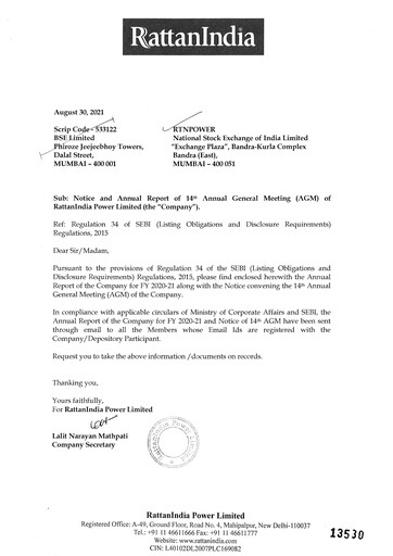 Thumbnail RattanIndia Power Annual Report 2020-2021