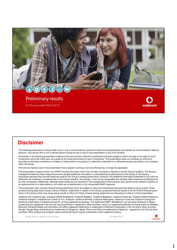 Thumbnail Vodacom
 Financial Statement 2013