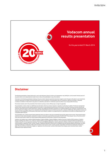 Thumbnail Vodacom
 Financial Statement 2014