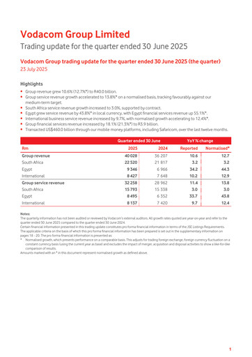 Thumbnail Vodacom
 Quarterly Report 2026-q1