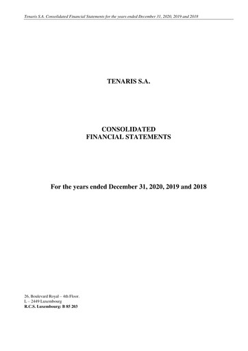 Thumbnail Tenaris Financial Statement 2020