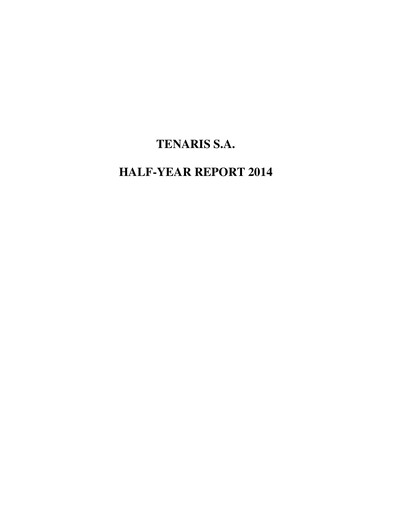 Thumbnail Tenaris Half-year Report 2014-h1
