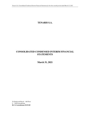 Thumbnail Tenaris Quarterly Report 2021-q1