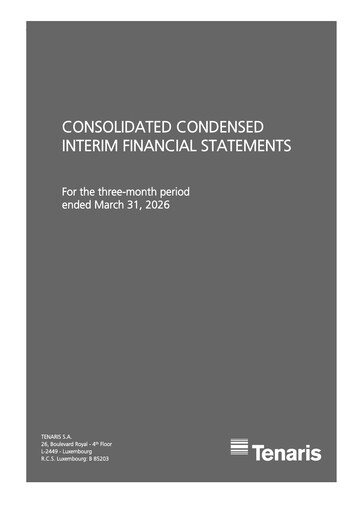 Thumbnail Tenaris Quarterly Report 2026-q1