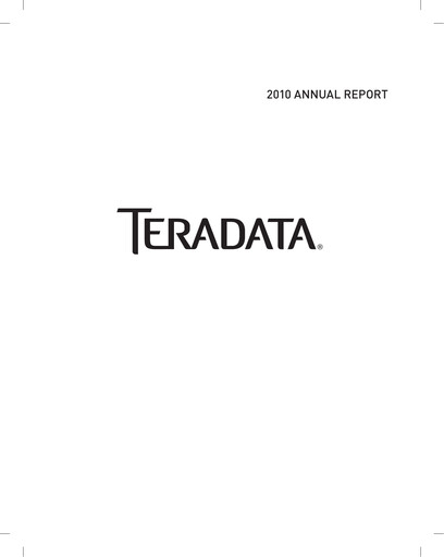 Thumbnail Teradata Annual Report 2010