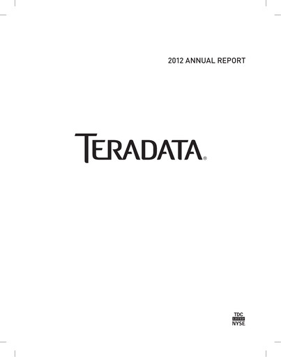 Thumbnail Teradata Annual Report 2012