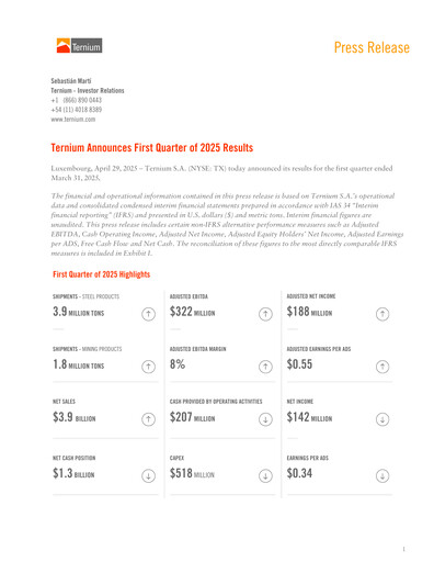 Thumbnail Ternium
 Quarterly Report 2025-q1