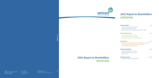 Thumbnail Umicore Annual Report 2005