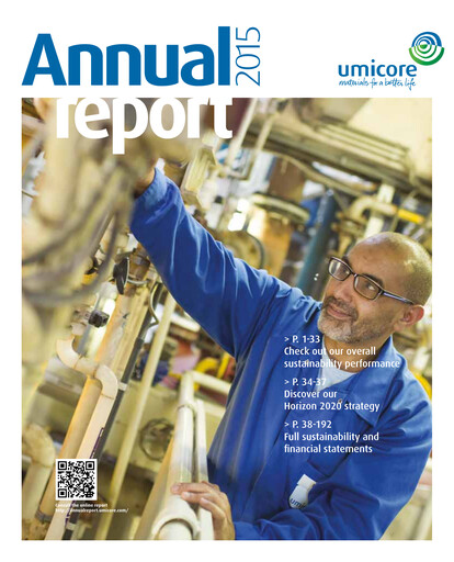 Thumbnail Umicore Annual Report 2015