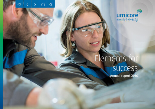 Thumbnail Umicore Annual Report 2016