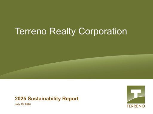 Thumbnail Terreno Realty
 Sustainability Report 2025