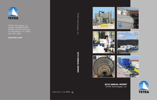Thumbnail Tetra Technologies Annual Report 2016
