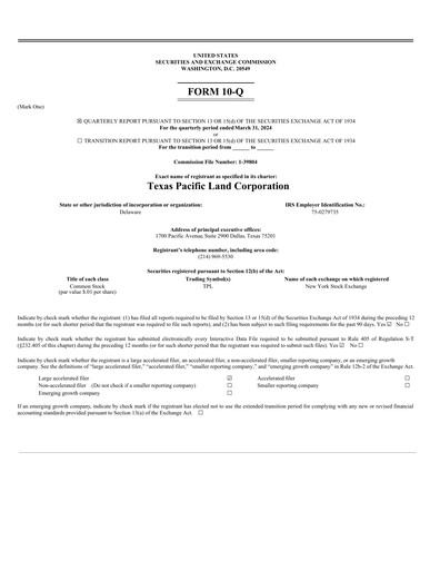 Vorschaubild Texas Pacific Land Corporation
 Quartalsbericht 2024-q1