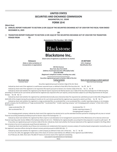 Thumbnail Blackstone Group Annual Report 2025