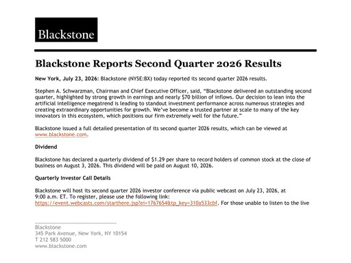 Thumbnail Blackstone Group Quarterly Report 2026-q2
