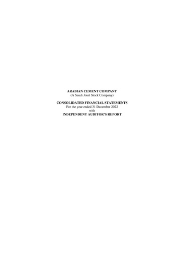 Thumbnail Arabian Cement Company Financial Statement 2022