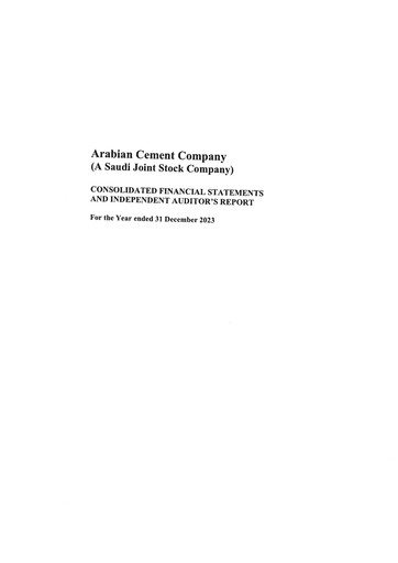 Thumbnail Arabian Cement Company Financial Statement 2023