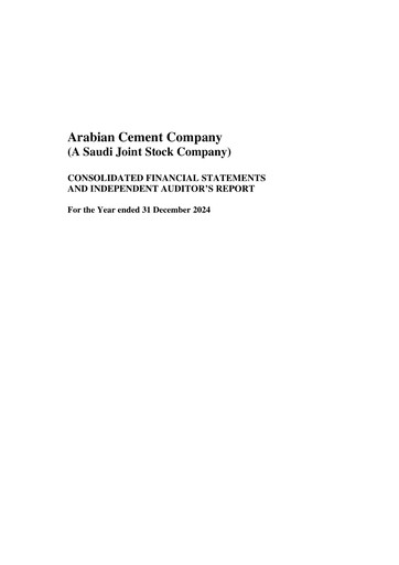 Thumbnail Arabian Cement Company Financial Statement 2024