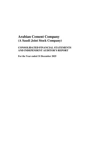Thumbnail Arabian Cement Company Financial Statement 2025