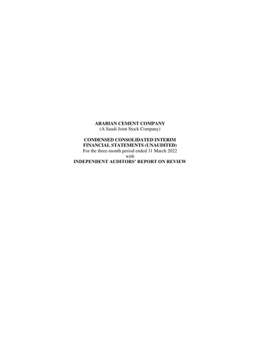 Thumbnail Arabian Cement Company Quarterly Report 2022-q1