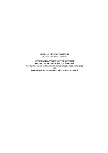 Thumbnail Arabian Cement Company Quarterly Report 2022-q3