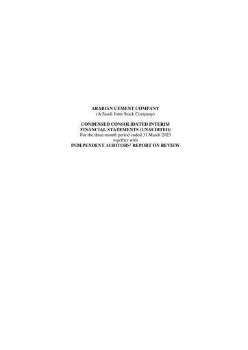 Thumbnail Arabian Cement Company Quarterly Report 2023-q1