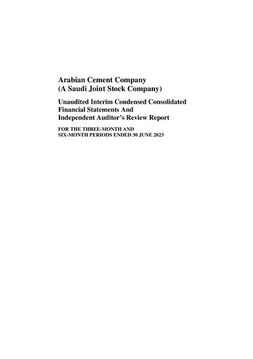 Thumbnail Arabian Cement Company Quarterly Report 2023-q2