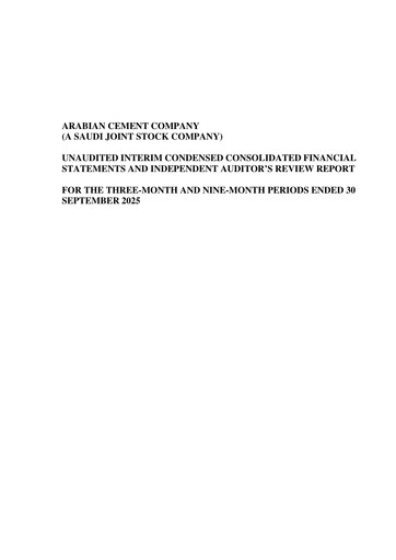 Thumbnail Arabian Cement Company Quarterly Report 2025-q3
