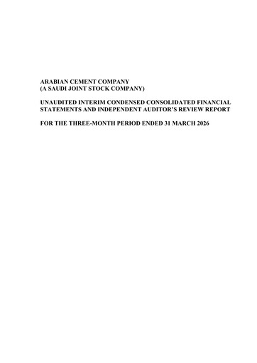 Thumbnail Arabian Cement Company Quarterly Report 2026-q1
