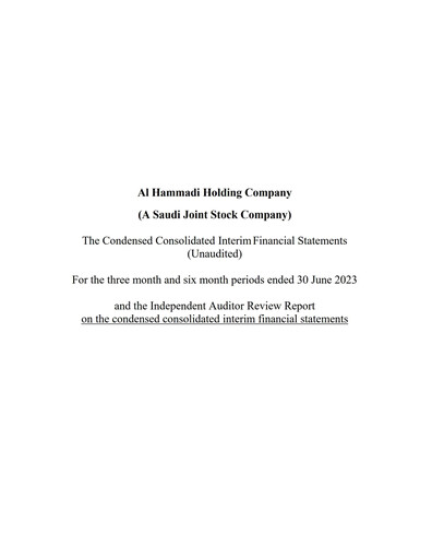 Thumbnail Al Hammadi Holding Company Financial Statement 2023-h1