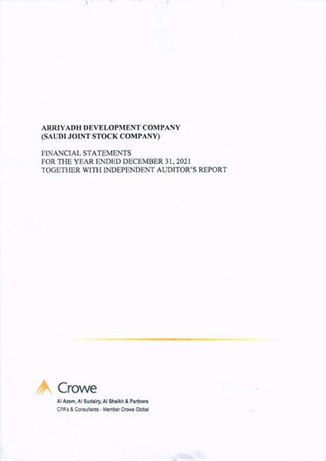 Thumbnail Arriyadh Development Company Financial Statement 2021