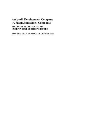 Thumbnail Arriyadh Development Company Financial Statement 2022