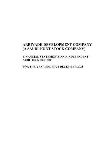Thumbnail Arriyadh Development Company Financial Statement 2023