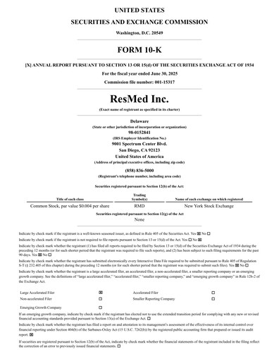 Thumbnail ResMed Annual Report 2025