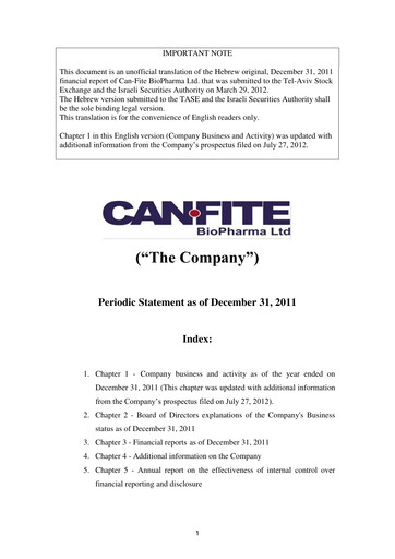 Miniature Can Fite Biopharma
 Rapport annuel 2011