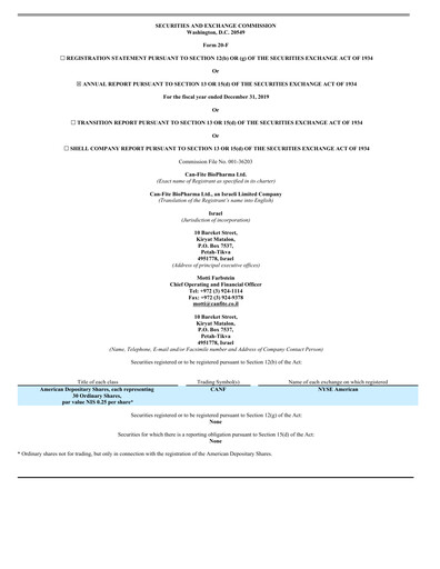 Thumbnail Can Fite Biopharma
 Annual Report 2019