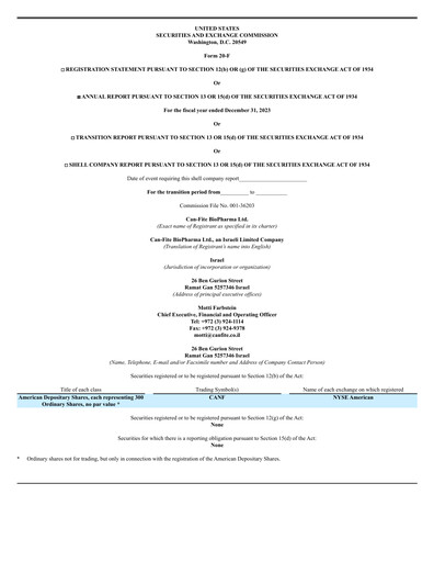 Thumbnail Can Fite Biopharma
 Annual Report 2023