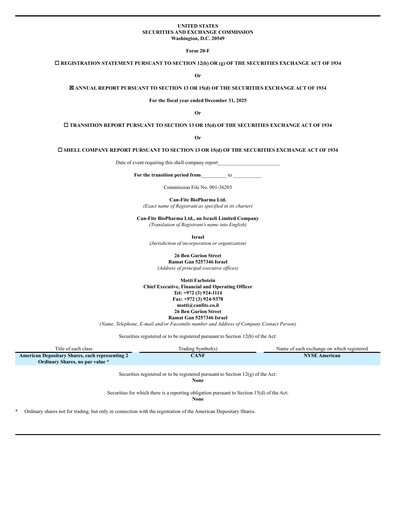 Thumbnail Can Fite Biopharma
 Annual Report 2025